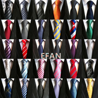 Fashion Neckties Classic Men's Stripe Yellow Navy Blue Wedding Ties Jacquard Woven 100% Silk Men Solid Tie Polka Dots Neck Ties